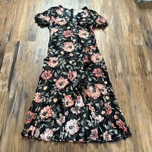 Saltwater Lux Floral Shortsleeved Midi Dress